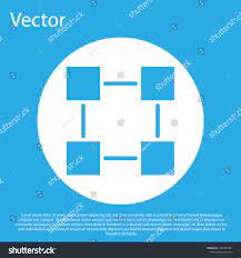 Blue Blockchain Technology Icon Isolated On Blue Background Cryptocurrency Data Sign Abstract Geometric Bloc Technology Icon Blockchain Technology Blockchain