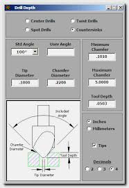 calculate depth of center drill countersink spot drill