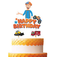 This cake creation is inspired by my kids and their favourite children's entertainer, the youtube sensation blippi! Cake Decorations For Blippi Cake Topper Birthday Party Supplies Cupcake Toppers For Children Buy Online In Romania At Desertcart Ro Productid 190547356