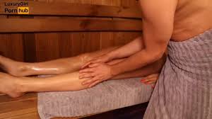 Oil Massage in Sauna Young Girl twice got Orgasm MASSAGE2018 - Wild Romp Handjob in Sauna