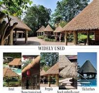Amazon.com : Brown Plastic Palm Thatch Rolls, Mock Thatch ...