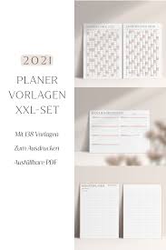 Unsere kalender sind lizenzfrei, und können direkt heruntergeladen und ausgedruckt werden. 2021 Planer Vorlagen Zum Ausdrucken Komplettset Ausfullbar Planer Vorlagen Kalender Vorlagen Kalender Zum Ausdrucken