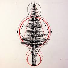 Tree Tattoo Pine Laurel Oak Birch Olive Tree Geometric Tattoo Tree Tree Tattoo Men Olive Tree Tattoos