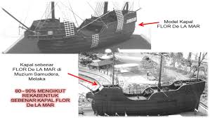 Selain itu, kapal itu dikatakan menampung 200 tong dipenuhi batu permata juga berlian berbagai macam ukuran. Kapal Flor De La Mar Model Kapal Flor De La Mar