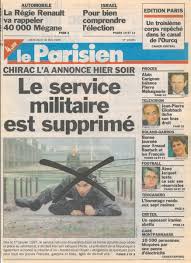 Remise en place potentielle du service ? Mathilde Larrere On Twitter 1 Le 28 Mai 1996 Jacques Chirac President De La Republique Prend La Parole A La Tele Et Annonce La Fin Du Service Militaire Https T Co Mrspb5cw8v