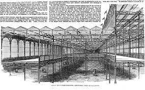 The crystal palace by architect joseph paxton was built in hyde park, london, england in 1851. Great Exhibition Building Sectional View Of Galleries