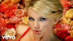 Shadow insurance, eye shadow, liquid eyeliner, lipstick, false eyelashes, eyeliner, and mascara. Taylor Swift Our Song Youtube