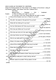 A noun clause is a clause that functions as a noun. Noun Clauses As Subject And Object Of Sentence Esl Worksheet By Emirhan027