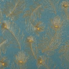 A cool backdrop is overlaid with wispy peacock plumage, the characteristic eye accented in deep teal. Free Download Blue And Gold Peacock Tail Wallpaper Wall Sticker Outlet 600x600 For Your Desktop Mobile Tablet Explore 48 Peacock Blue Wallpaper Peacock Feather Wallpaper Peacock Wallpapers Peacock Wallpaper For Walls