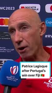 "I'm so lucky to coach a team like this." Portugal head coach Patrice  Lagisquet after their first ever win at a Rugby World Cup. 🇵🇹 #FIJvPOR  #RWC2023 #Portugal #OsLobos #Rugby