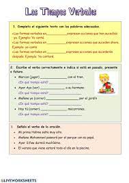 Los Tiempos Verbales Lengua Castellana Ficha Puedes Hacer Los Ejercicios Online O Descargar La Ficha Como Pdf Tiempos Verbales Tiempos Verbales Espanol Verbal