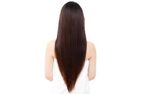 Long straight hairstyle with braided bangs V Cut Hair Pictures