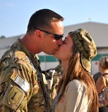 Chief Warrant Officer 2 Bryan Crumpler With The 82nd Combat Aviation Brigade Shares A Last Kiss With Military Spouse Appreciation Military Spouse Military Love