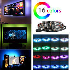 Tsv 2pack 37 5 Rgb Multi 16color Led Light Strip Bias Lighting Usb Power Background Lighting For Tv Hdtv Monitor Wall Light Walmart Com Bias Lighting Flexible Led Strip Lights Led Lights