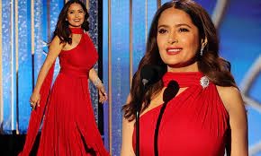 Salma hayek was given creative freedom to shape her character for the upcoming 'hitman's bodyguard sequel, officially titled hitman's wife's bodyguard, so she made it her mission. 2021 Golden Globe Awards Salma Hayek Takes To The Red Carpet In Stunning Fitted Gown Daily Mail Online