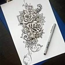 Mandala and lace thigh tattoo idea design with lotus flower. Pin By Heather Bolen On Art Risunki Kartinki Art Lace Rose Tattoos Thigh Tattoo Tattoos
