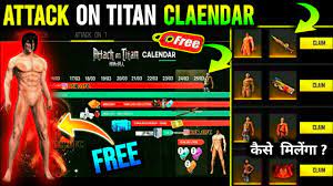 Last month garena announced that free fire is set to get a crossover event with attack of titan. Free Fire Attack On Titan Calendar Details Calendar Of Attack On Titan Event Youtube