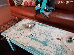 This table is chipboard, hardboard, model from ikea lacc. Very Distressed Turquoise Coffee Table Junk4joy