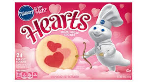 Pillsbury chocolate chip cookie dough, $4.18; Pillsbury Shape Hearts Sugar Cookies Pillsbury Com
