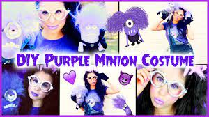 Diy minion mascot for kids. Diy Evil Purple Minion Costume Makeup Hair Halloween Tutorial Youtube