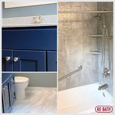 Whether renovating, remodelling or building. This Re Bath Omaha Remodel Features Durabath Acrylic Tub Shower Surround In 12x12 Slate Tile With A C Small Shower Remodel Shower Remodel Tub To Shower Remodel