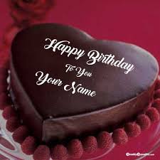 Birthday Cake Heart Shape Chocolate Heart Shaped Birthday Wish Chocolate Cake Name Pictures Cake Name Birthday Wishes Cake Happy Birthday Wishes Photos