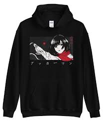 Black and white anime hoodie. Mikasa Anime Hoodie