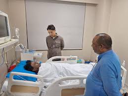 Visited Hospital in Siliguri to check on Malda North MP and senior Tribal  Leader Sh Khagen Murmu ji, and Siliguri MLA Sr. Dr Shankar Ghosh ji, who  were assaulted earlier today. Khagen