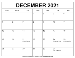 December 2021 Calendar In 2020 Holiday Printable Templates Print Calendar February Calendar