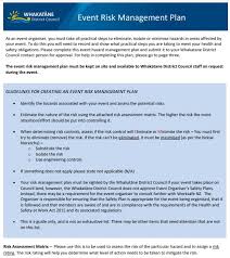 Event Risk Management Plan In 2020 Risk Management How To Plan Risk Management Plan Example