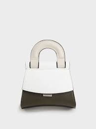 This charles & keith ladies bag is absolutely beautiful. White Mini Two Tone Top Handle Pouch Bag Charles Keith De