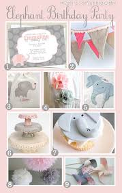 Girl Birthday Party Ideas Pink And Gray Elephant Birthday Elephant Birthday Party Pink Elephant Party Elephant Party