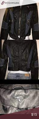 Rue 21 Faux Leather And Denim Jacket Denim Jacket Clothes Design Fashion Design