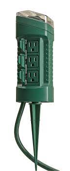 Yard Master 13547 6 Outlet Power Stake With Light Sensor And 6 Foot Cord Outdo Hanging Christmas Lights Christmas Light Installation Outdoor Christmas Lights