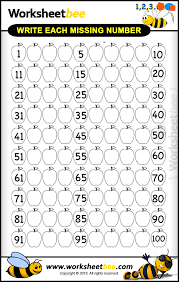 Maybe you would like to learn more about one of these? Printable Worksheet For Kids About To Write Each Missing Number 1 100 Worksheet Bee