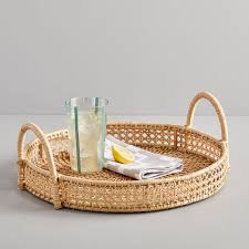 Serving platters & trays : Rattan Round Serving Tray