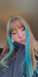 Dyed Blue Hair Streak Light Blue Hair Dyed Hair Blue Blue Hair