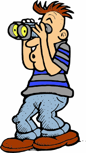 Low angle view of man looking through binoculars on field against sky. A Man Looking Through Binoculars Openclipart