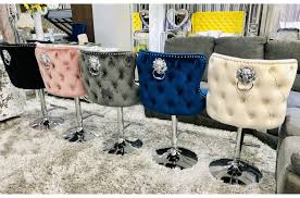 Valentino navy velvet bar stool. Venice Velvet Bar Stool Jaspers Of Hinckley Ltd