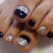 Black And Silver Glitter Nails 