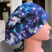 Blue and Purple Galaxy Scrub Cap