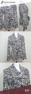 Dressbarn Jacket Black Zebra Button Down Career L Gently Used Excellent Condition No Rips No Stains No Tears From Pet Free Dress Barn Dresses Jackets Fashion