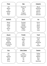 Taboo cards have a key word at the top followed by 4 taboo words. Taboo Style Cards Teaching Resources