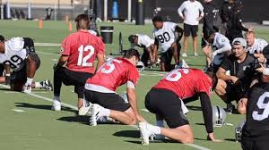 Head Coach Klint Kubiak keeping a close eye on every detail as the Raiders  put in the work on the practice field in Henderson. 🏴‍☠️ A new era is  taking shape, one