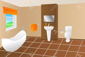 <p>pièce incontournable de la maison, la salle de bain est la pièce de la maison où l'on doit se sentir bien et détendu pour se préparer en toute tranquillité. Salle De Bains Moderne Bain Beige Marron Orange Evier De Serviette De Toilette Fenetre Illustrations Clip Art Libres De Droits Vecteurs Et Illustration Image 49619315