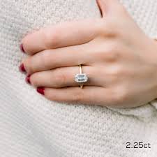 1.80 total diamond carat weight. Emerald Petite Four Prong Solitaire Custom Lab Diamond Engagement Ring