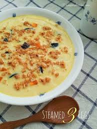 Three Colour Chinese Steamed Egg Recipe Souper Diaries Recipe Egg Recipes Steamed Eggs Steam Egg Recipe