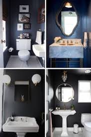 Go Big In Small Spaces Why Dark And Bold Is A Good Choice For A Tiny Bathroom Tiny Bathroom Makeover Bathroom Wall Colors Best Bathroom Colors