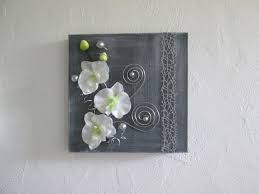 Tableau 3d Avec Fleurs Artificielles Orchidee Blanche Moderne Art Floral Composition Florale Maria Idee Deco Tableau Decoration Murale Fleurs Artificielles