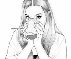 Black And White Line Art Pinterest Outline Draw And Illustration Image Tumblr Outline Girl Drawing Sketches Black And White Drawing